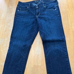 Women’s Size 14 Cropped American Eagle Dark Indigo Stretch Jeans